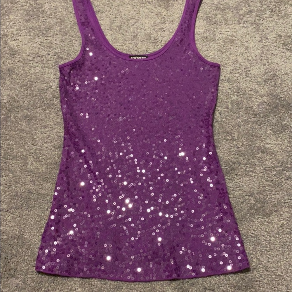Express Purple Sequin Top